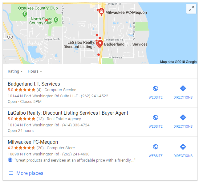 google my business results can help with local seo